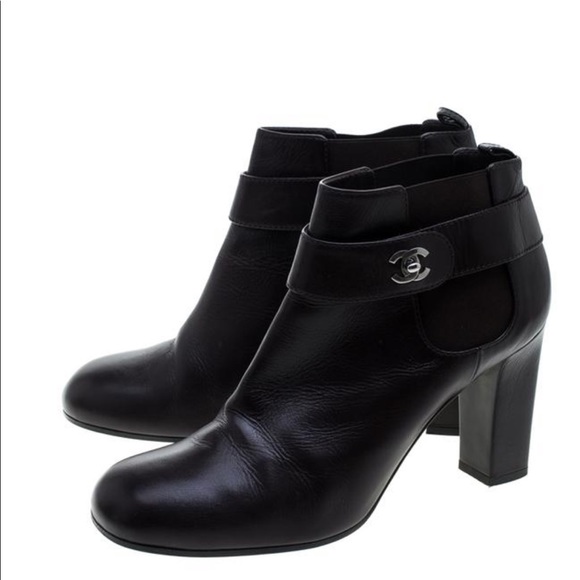 Authentic Chanel Black Bootie silver CC clasp. - Picture 3 of 6